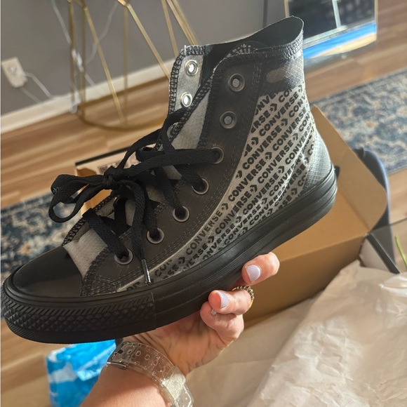 Converse Chuck Taylor All Star High Top Translucent Sneakers in Black W Size 8 - Picture 8 of 14